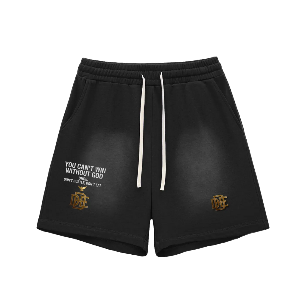 Team God Sun Fade Raw Edge Cotton Shorts