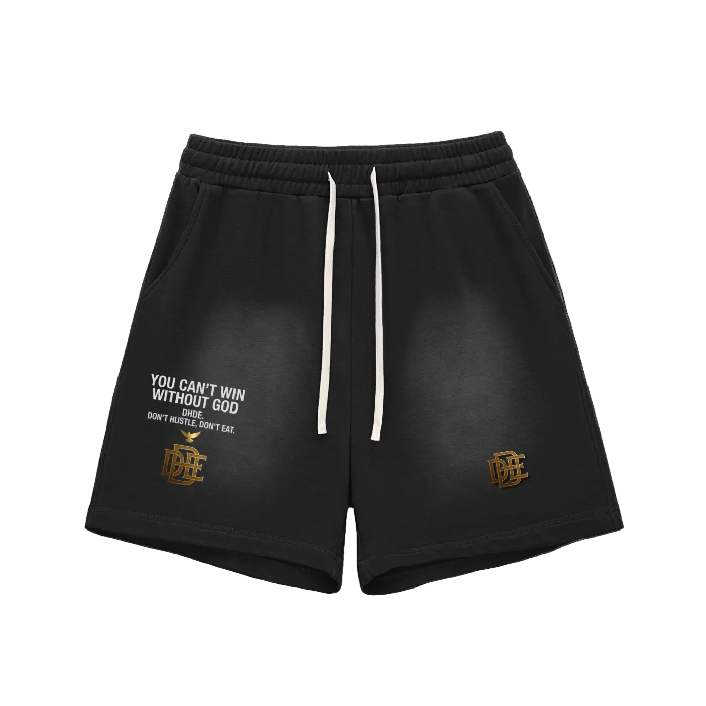 Team God Sun Fade Raw Edge Cotton Shorts