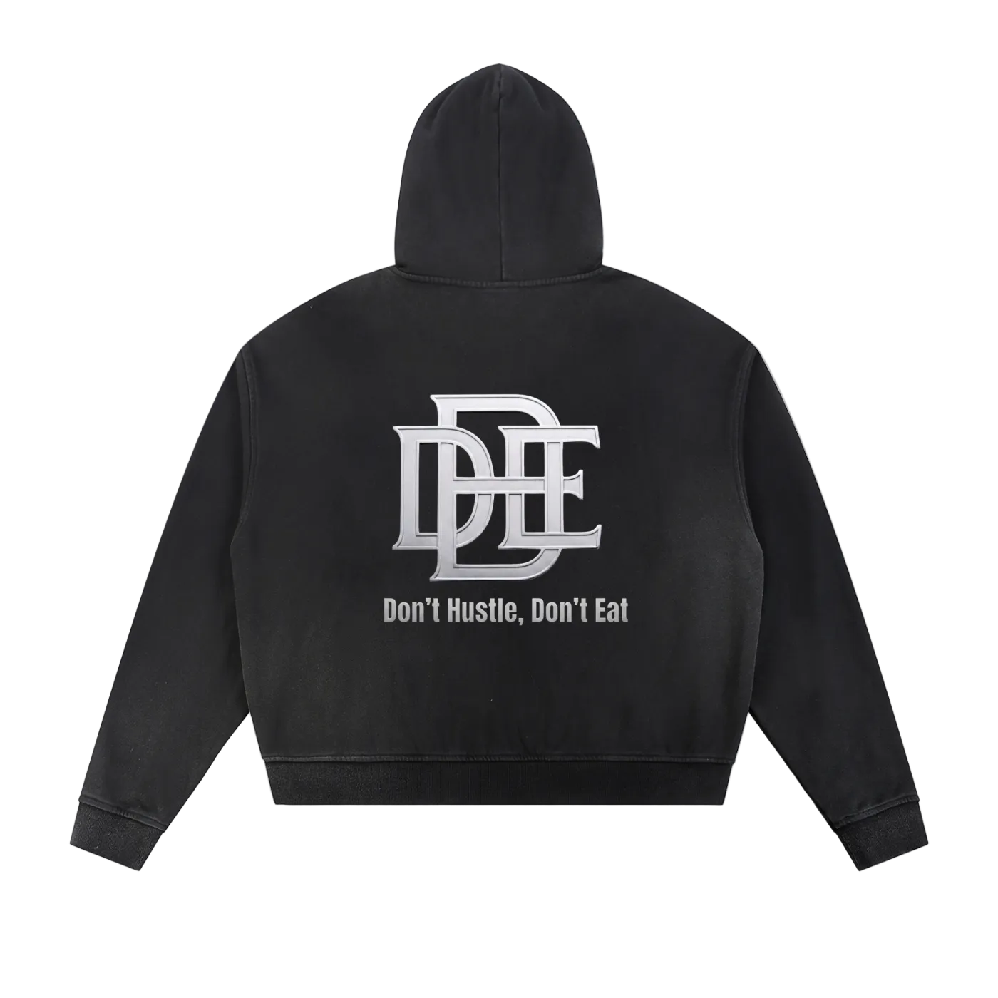 Sun Fade Frayed Raw Edge Fleece Zip Hoodie